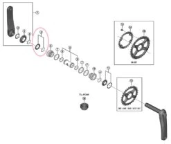 Shimano XTR FC-M9100/20/9020-B1 Kurbel - Distanzscheibe Und Ring