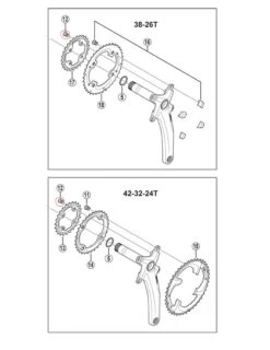Shimano Dura Ace FC-R9200/FC-R9100/FC-9000/Ultegra FC-R8100/FC-R8000/FC-6800/XTR FC-M980 3x10/XTR FC-M980 2x10 Kettenblattschrauben -Fahrradladen shimano xtr fc m980 kettenblattschraube 1